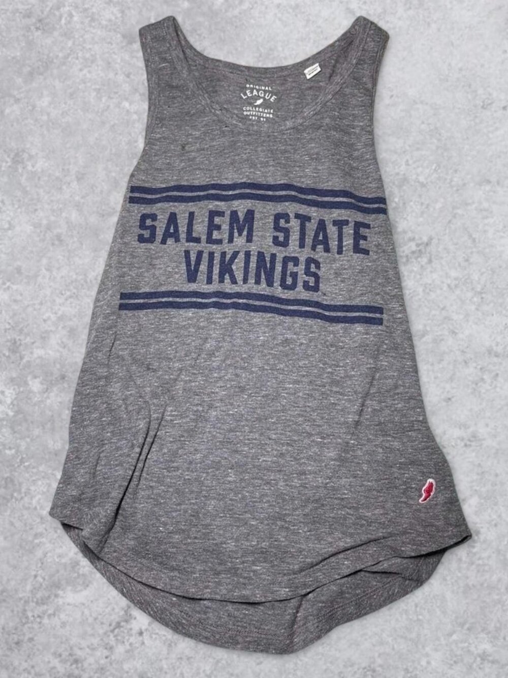 Salem State University Vikings collegiate gray and navy tank top - Size S